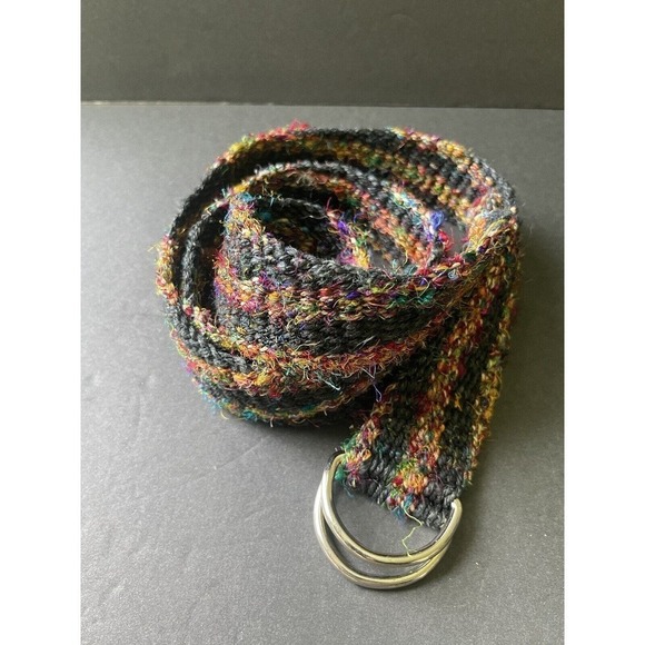 Handcrafted Woven Hemp Silk Braided Adjustable Hippie Unisex One Size Belt - Picture 2 of 6